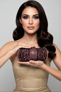 Deep Purple Crystal Clutch