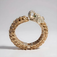 Gold Single Elephant Head Cuff Bracelet