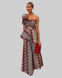 Asymmetrical 2 Piece Print Dress