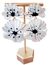 Black and White Flower Earrings