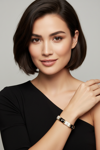 Black, Ivory and Gold Bracelet