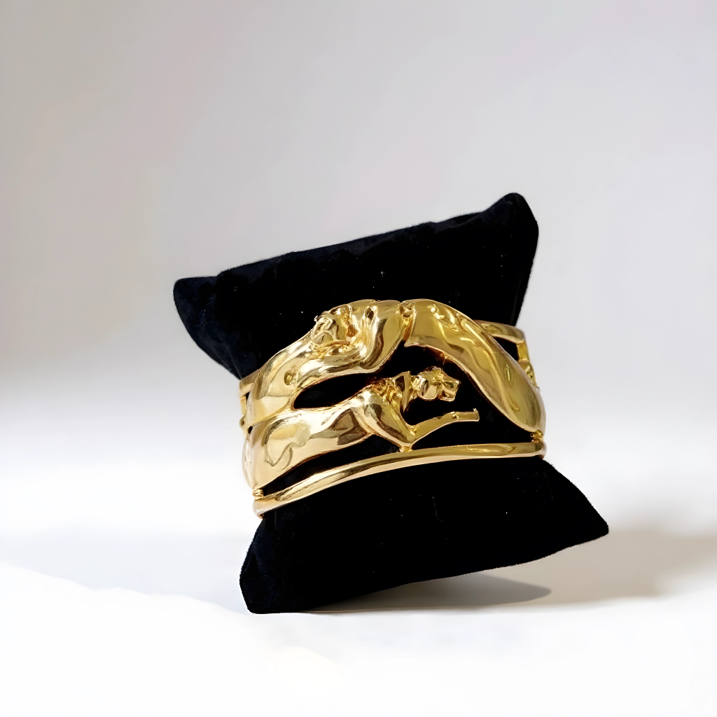 Sterling Silver 22K Gold Plated Jaguar Bracelet