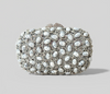 White and Silver Marble Clutch