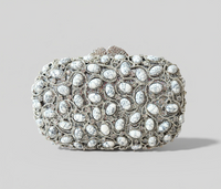White and Silver Marble Clutch