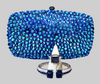 Blue Crystal Clutch, Sterling Silver Sapphire Ring and Bracelet