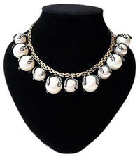 Black and White Embellished Ball Necklace