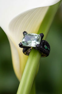 Sterling Silver Cushion Cut Green Amethyst