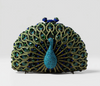Blue and Green Crystal Peacock Clutch