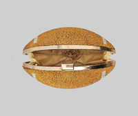 Burnt Orange UT Longhorns Crystal Football Clutch