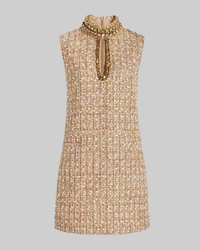 Tan Tweed Mini Dress