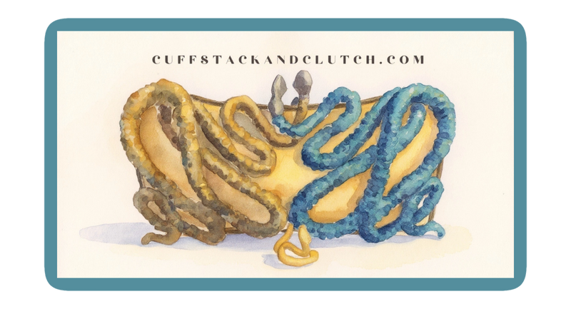 Snake Crystal Clutch and Sterling Silver Gold Plated Snake Ring