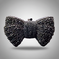 Black Crystal Bow Clutch