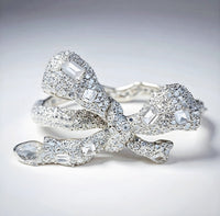 Sterling Silver Diamond Bow Bangle