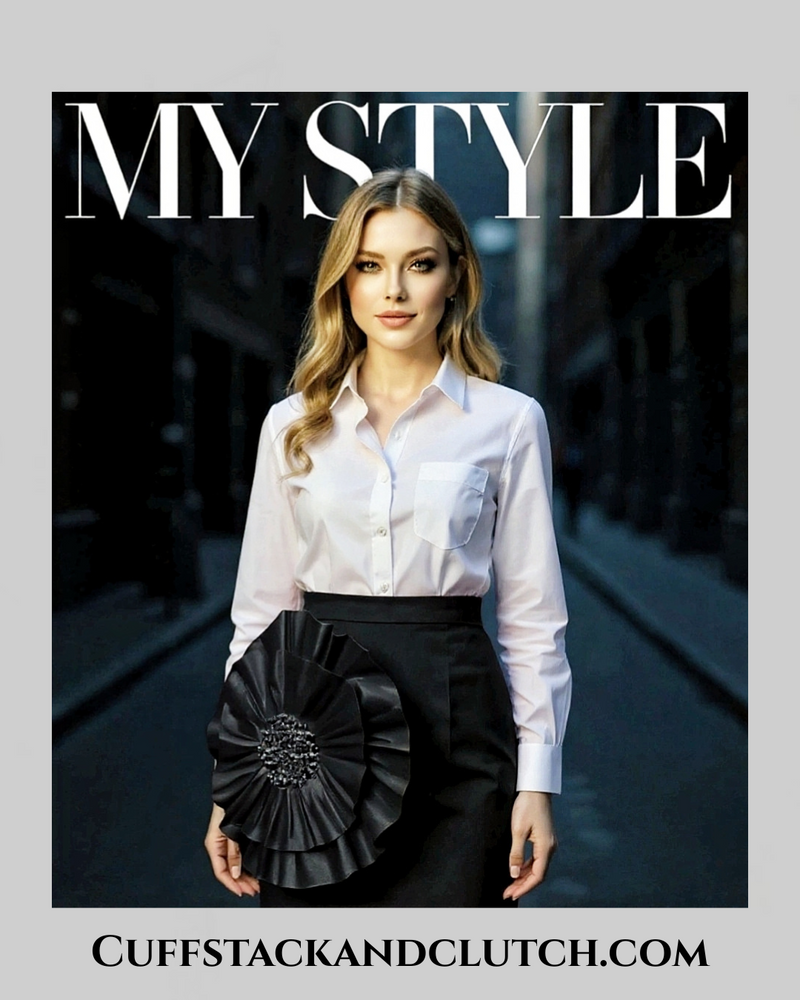 Black 3D Flower Pencil Skirt