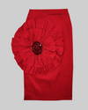 Red 3D Flower Pencil Skirt