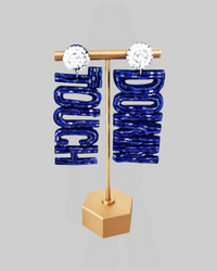 Blue Touchdown Earrings