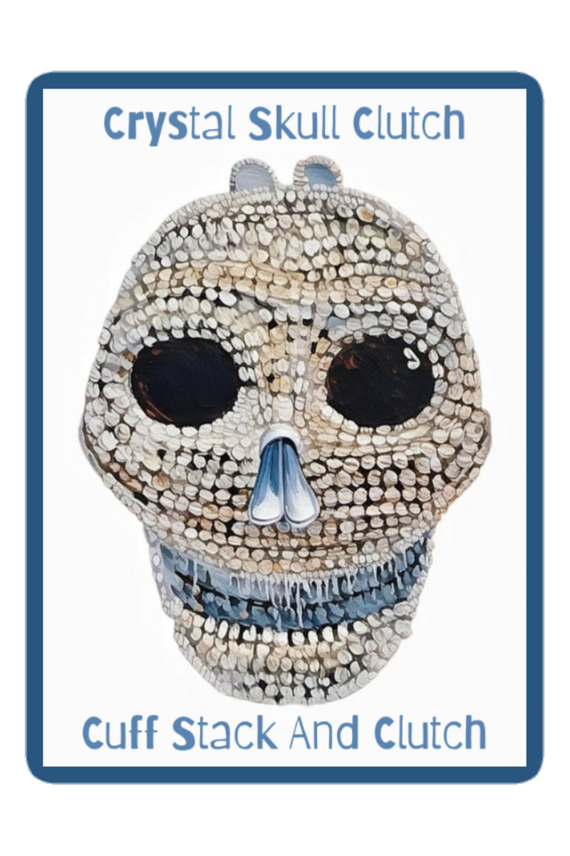 Silver Skull Crystal Clutch