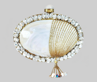 White Mother of Pearl Tassel Clutch
