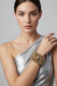 Gold and Silver Stretch Bracelet