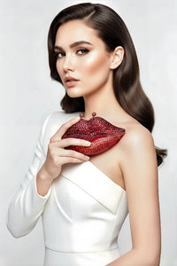 Red Lips Crystal Clutch