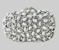 White and Silver Marble Clutch