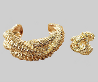 Gold Twist Cuff and Ring