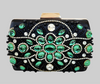 Black and Green Jeweled Clutch