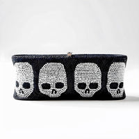 Black Skull Crystal Clutch