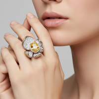 Sterling Silver Citrine Flower Ring