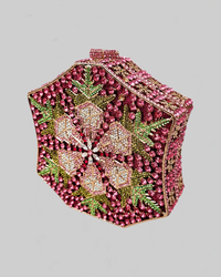 Pink Snowflake Crystal Clutch