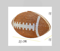 Brown Crystal Football Clutch Purse