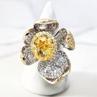 Sterling Silver Citrine Flower Ring