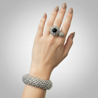 Silver Popcorn Cuff and Ring