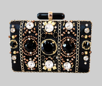 Black and Gold Jeweled Clutch