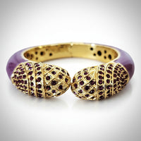 Purple and Gold Pave Cuff Bracelet