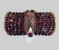 Purple Crystal Clutch and Sterling Silver Amethyst Rivet Ring