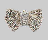 Iridescent Gold Crystal Bow Clutch