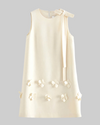 Ivory 3D Flower Sleeveless Mini Dress