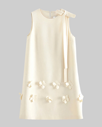 Ivory 3D Flower Sleeveless Mini Dress