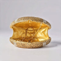 Gold Crystal Football Clutch