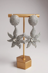 Silver Crystal Starfish Earrings