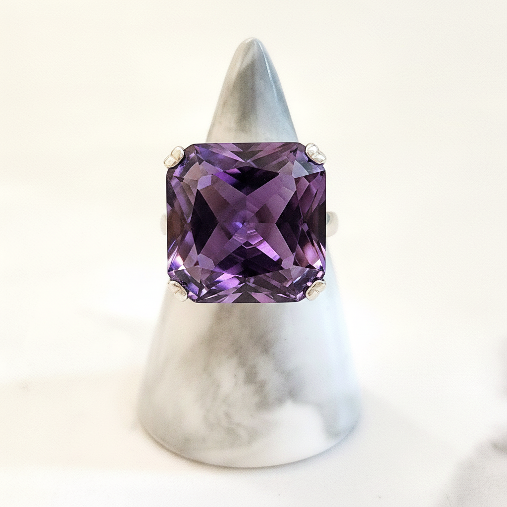Sterling Silver Purple Aquamarine Ring