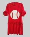 Red Sequin Baseball Dress
