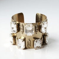 Gold Jeweled Cuff Bracelet