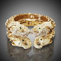 Gold Double Elephant Head Cuffs
