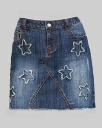 Blue Jean Stars Mini Skirt
