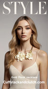 Gold and Ivory Floral Necklace