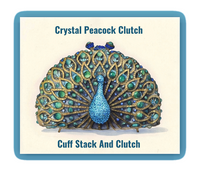 Blue and Green Crystal Peacock Clutch