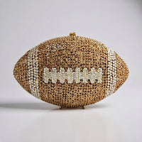 Gold Crystal Football Clutch
