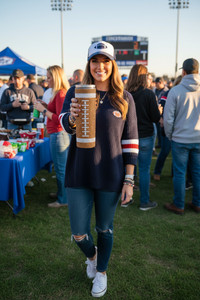 Gold Sequin Football Tumbler - 20 oz